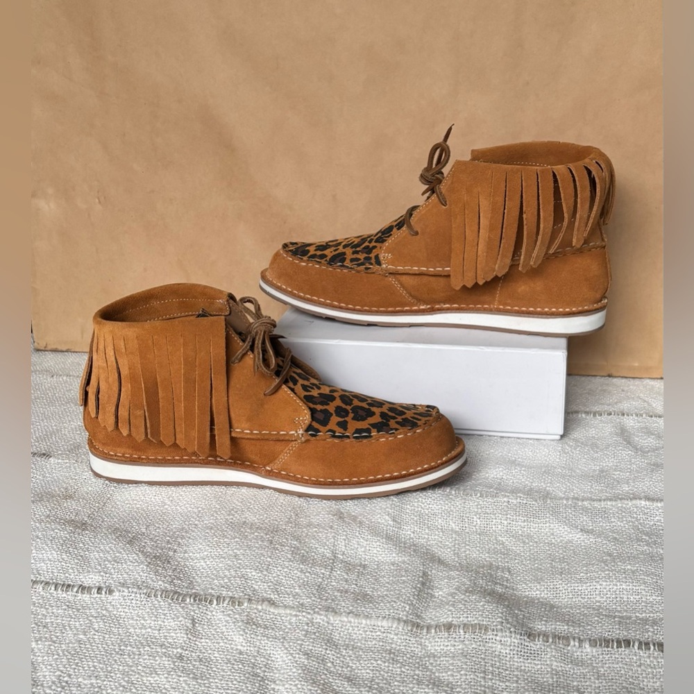 Ariat Cruiser Fringed Chukka Boot Moccasin Style #10023037 Leopard Print Sz. 9.5 - Picture 4 of 12